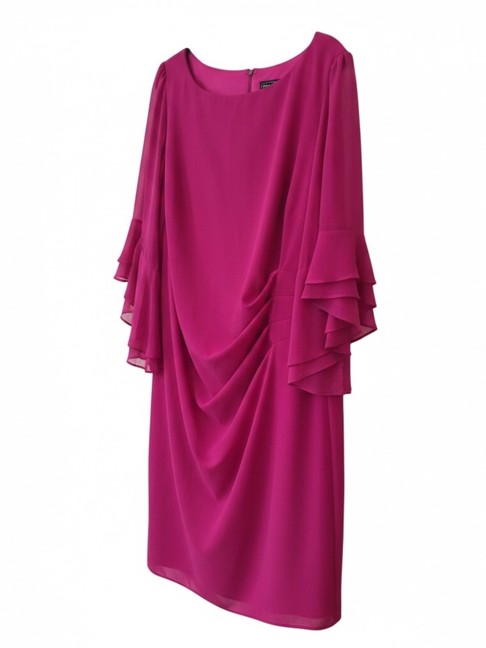 Jessica Howard Magenta Cascade-Sleeve Midi Dress